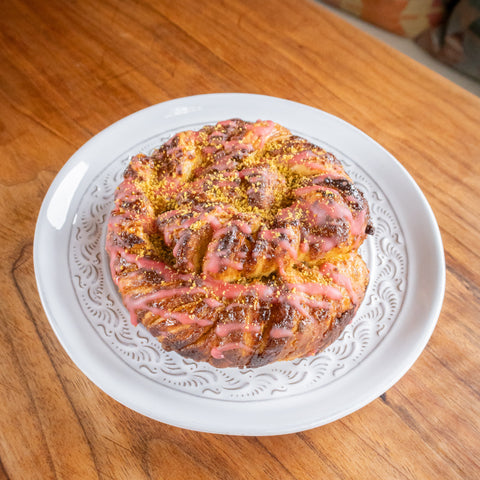 Raspberry pistachio danish